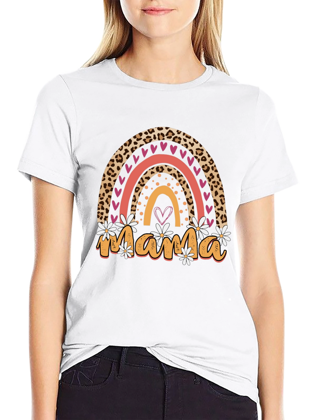 Mama Leopard Rainbow T-Shirt
