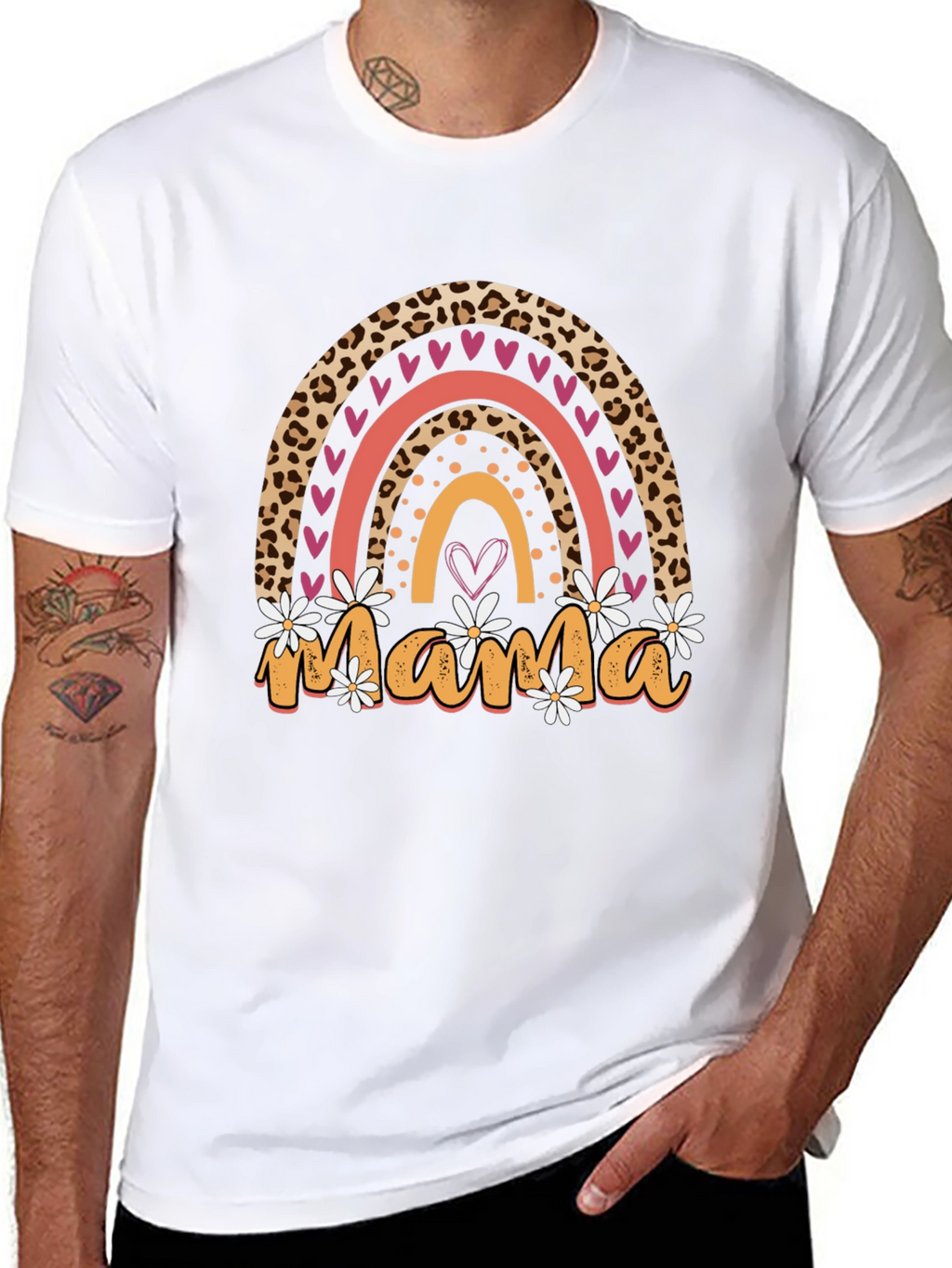 Mama Leopard Rainbow T-Shirt