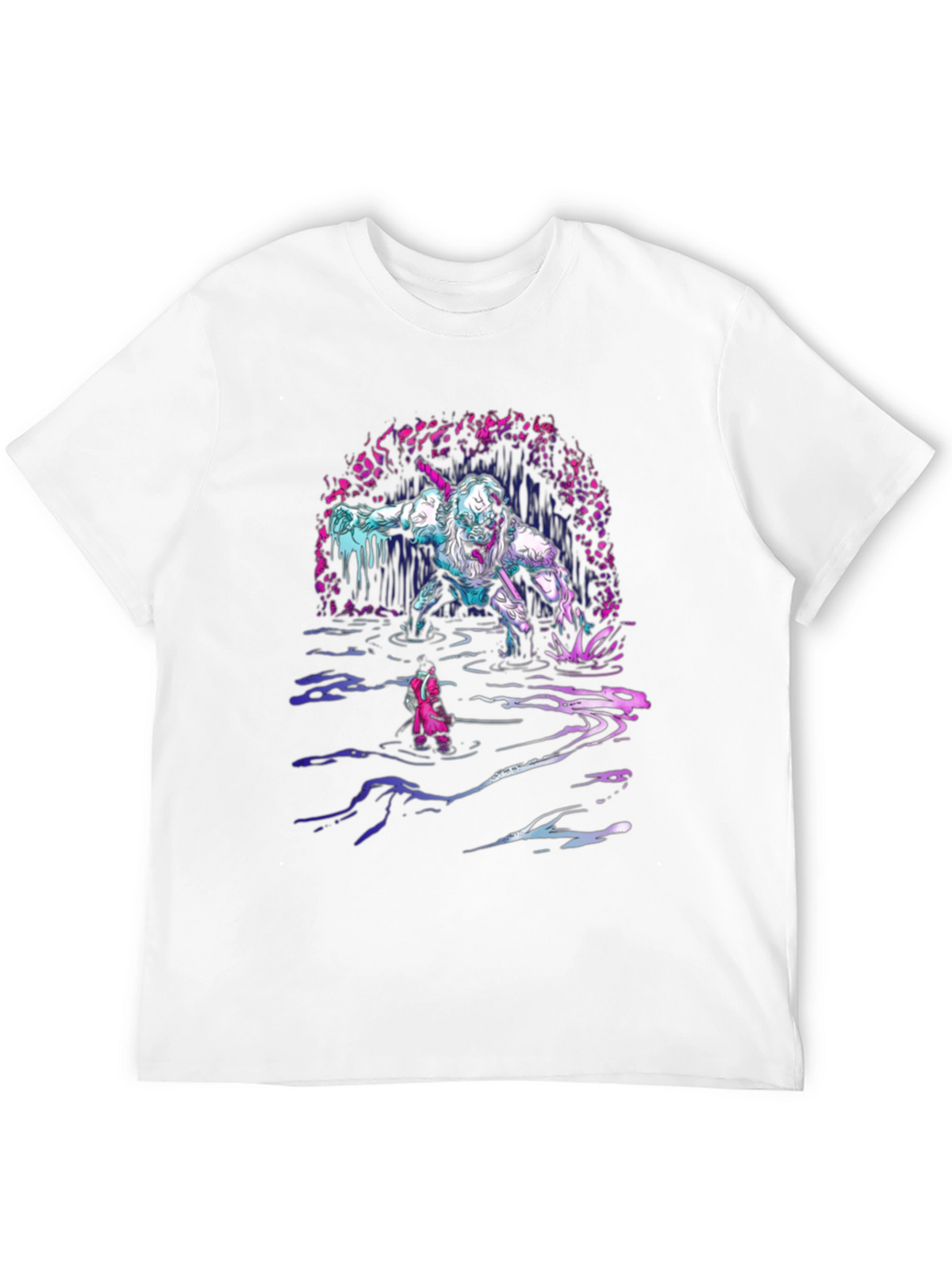 Monster Graphic Tee - Black Cotton T-Shirt