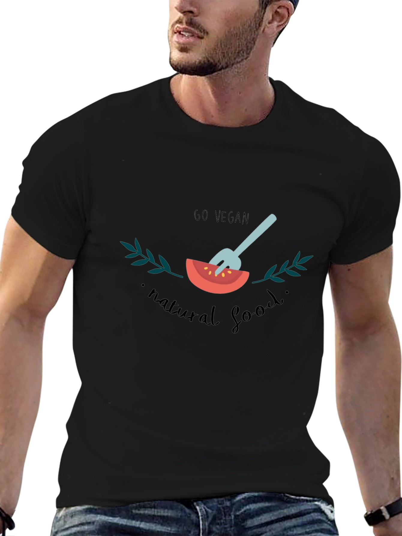 Go Vegan Graphic T-Shirt - Natural Food