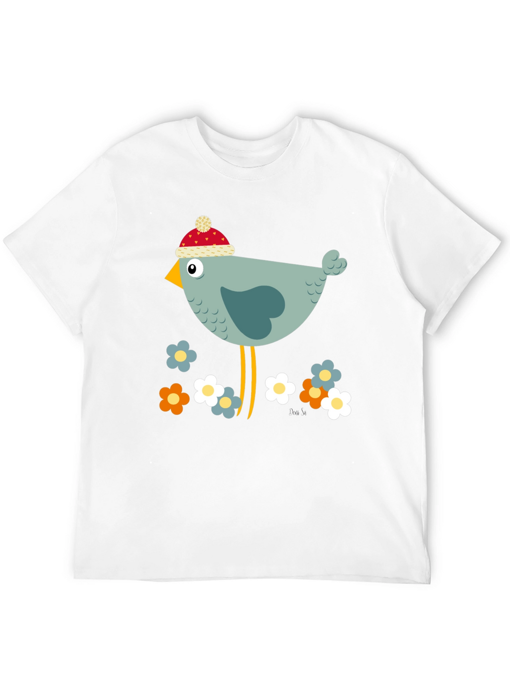 Cartoon Bird Graphic Tee - Whimsical Bird Lovers T-Shirt