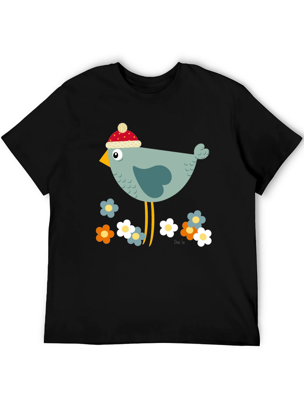 Cartoon Bird Graphic Tee - Whimsical Bird Lovers T-Shirt