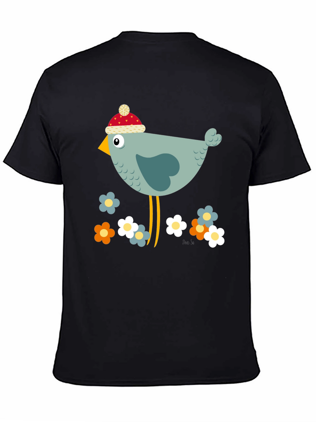Cartoon Bird Graphic Tee - Whimsical Bird Lovers T-Shirt