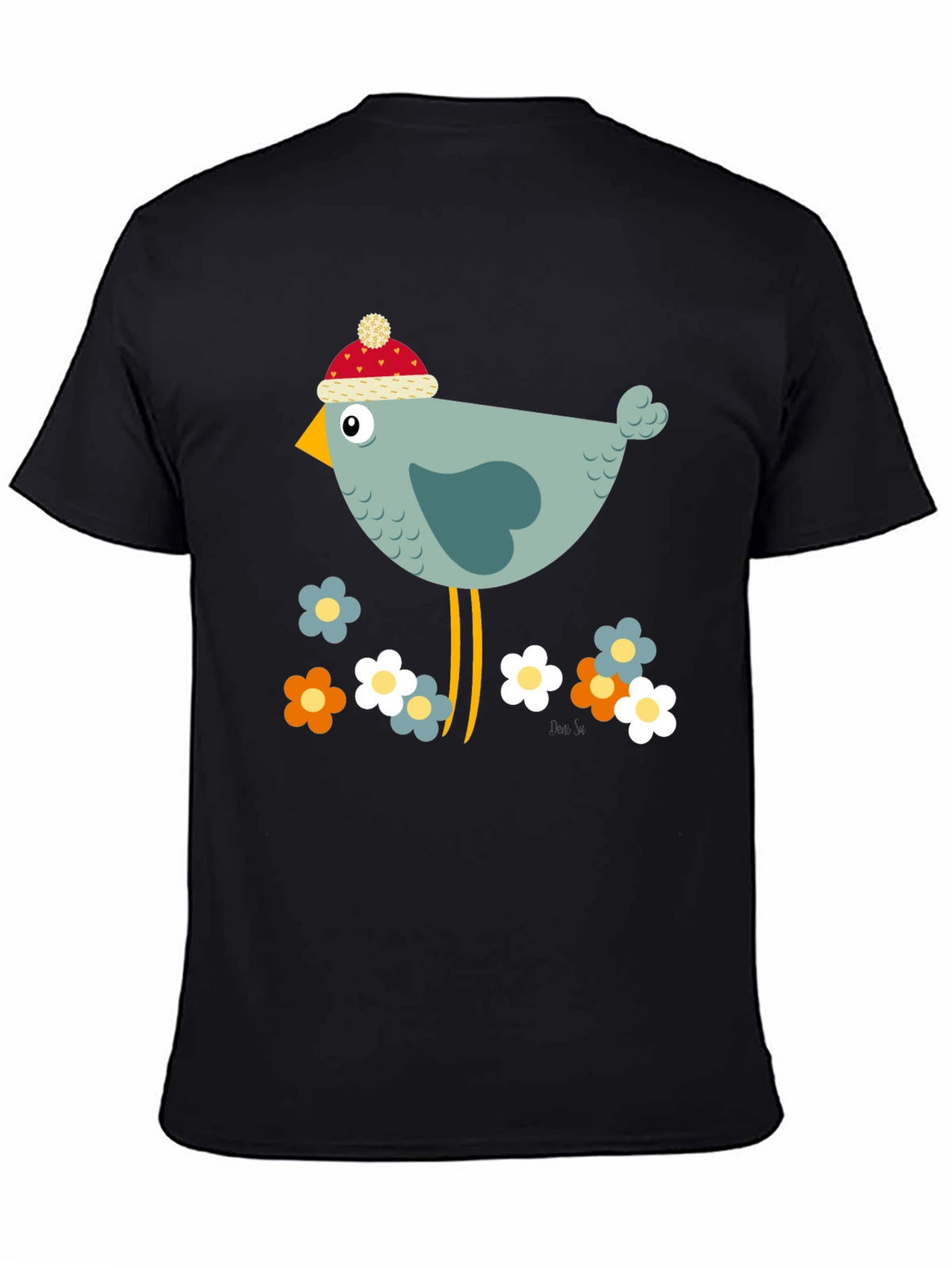 Cartoon Bird Graphic Tee - Whimsical Bird Lovers T-Shirt
