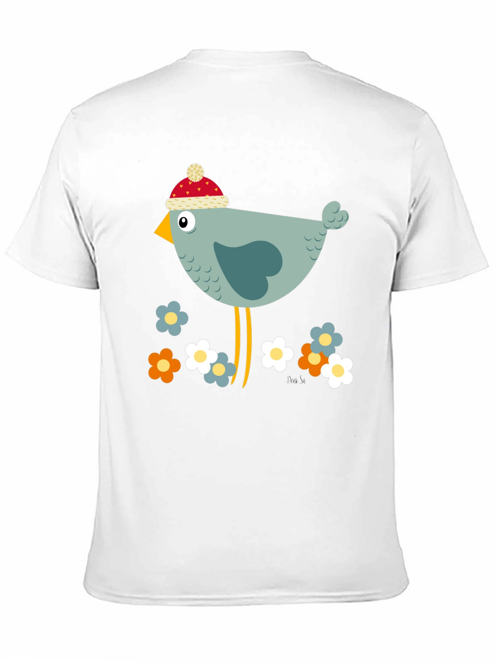 Cartoon Bird Graphic Tee - Whimsical Bird Lovers T-Shirt
