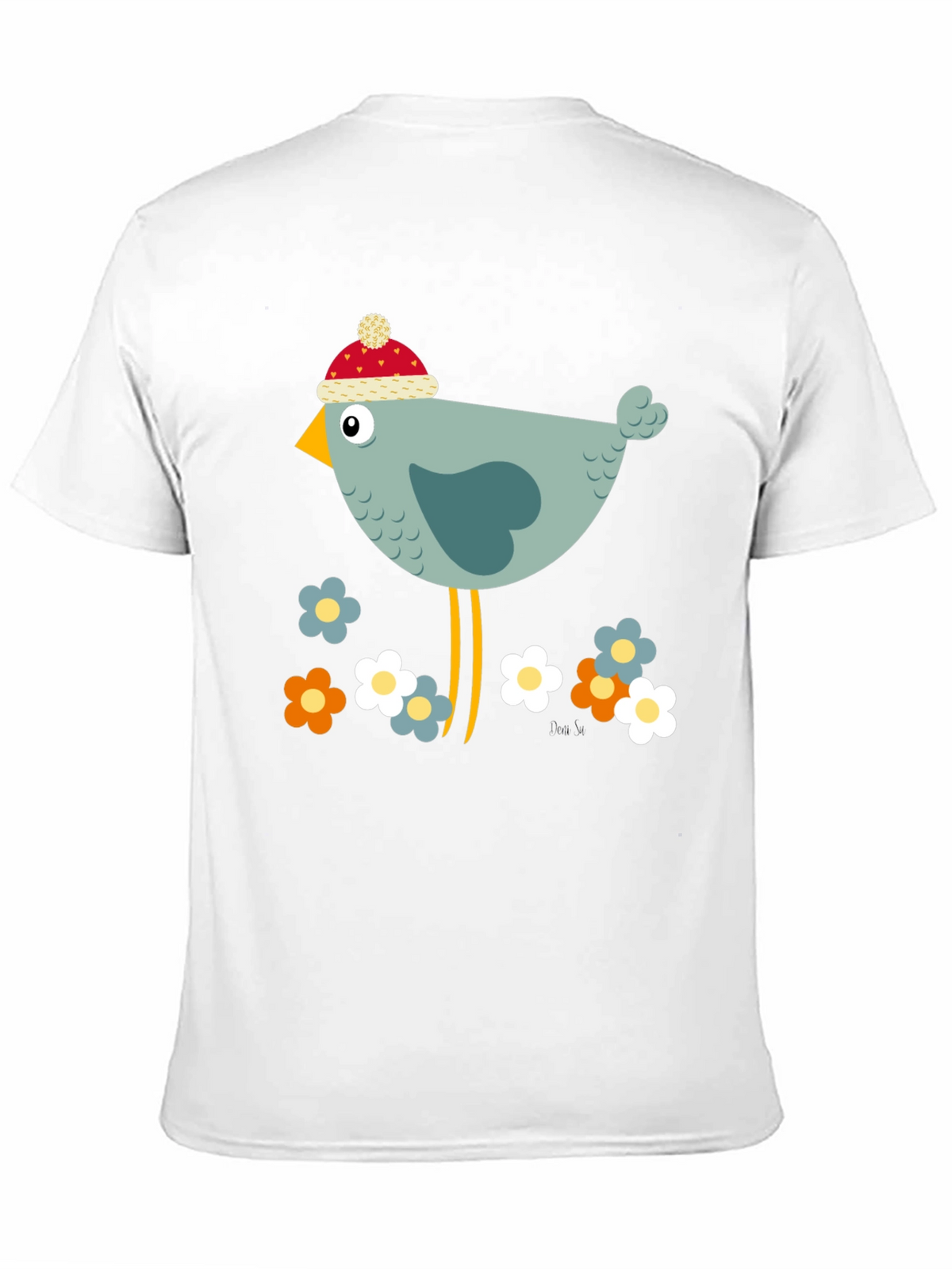 Cartoon Bird Graphic Tee - Whimsical Bird Lovers T-Shirt