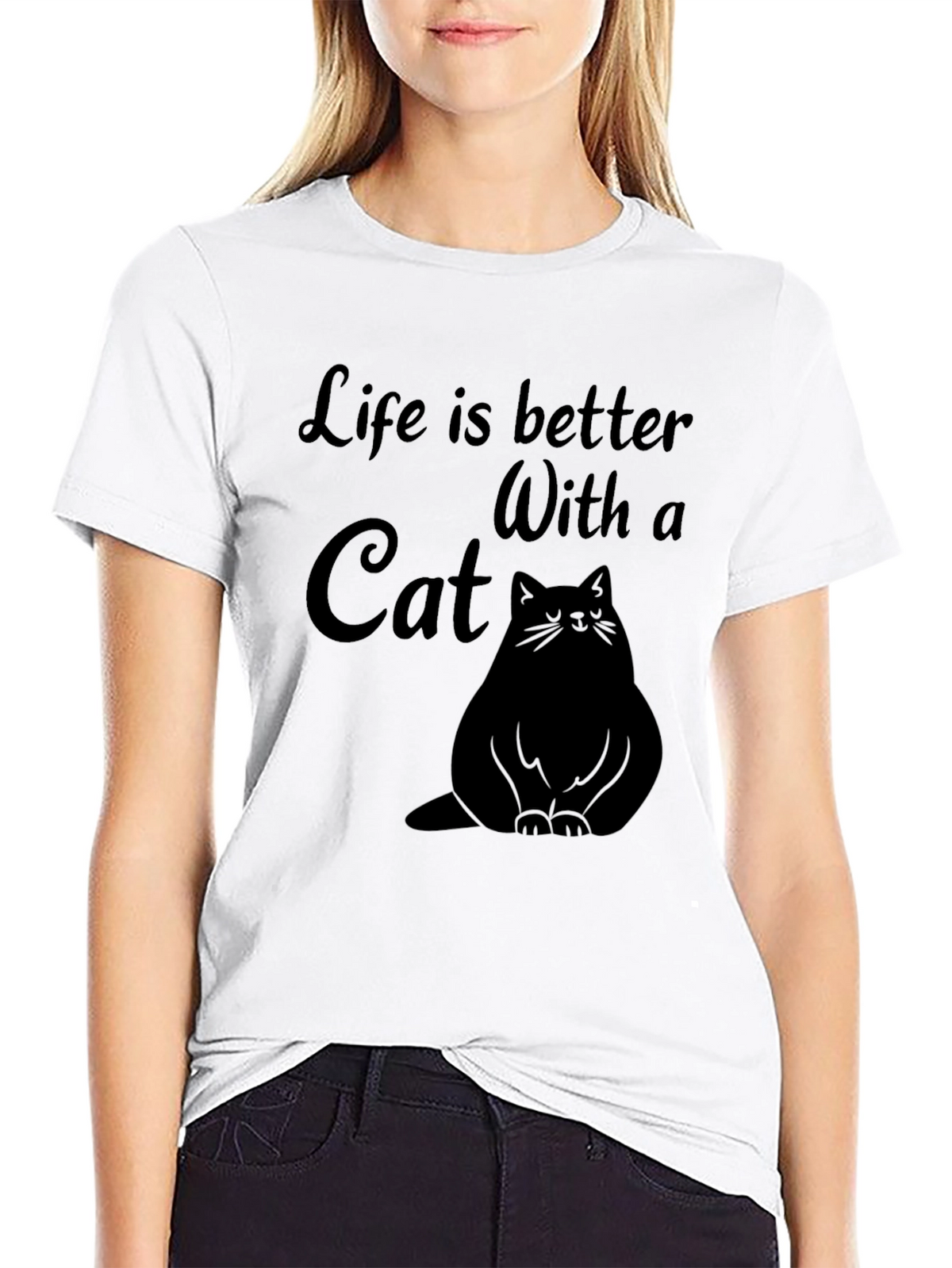 Life is Better With a Cat Graphic T-Shirt