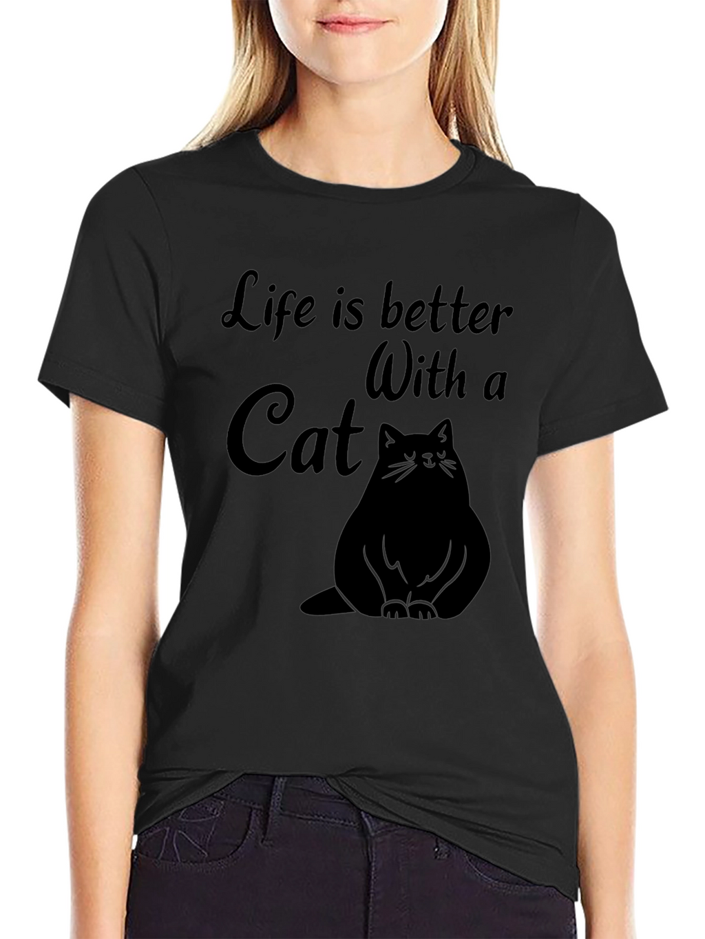 Life is Better With a Cat Graphic T-Shirt