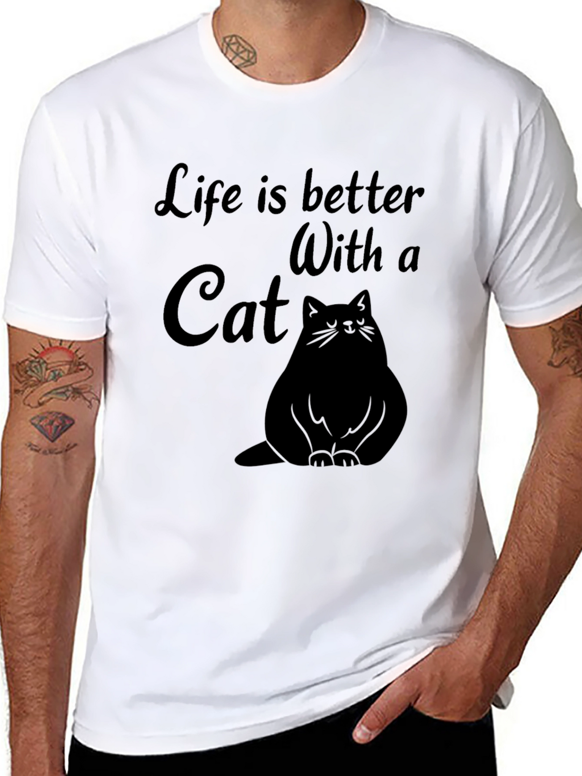 Life is Better With a Cat Graphic T-Shirt