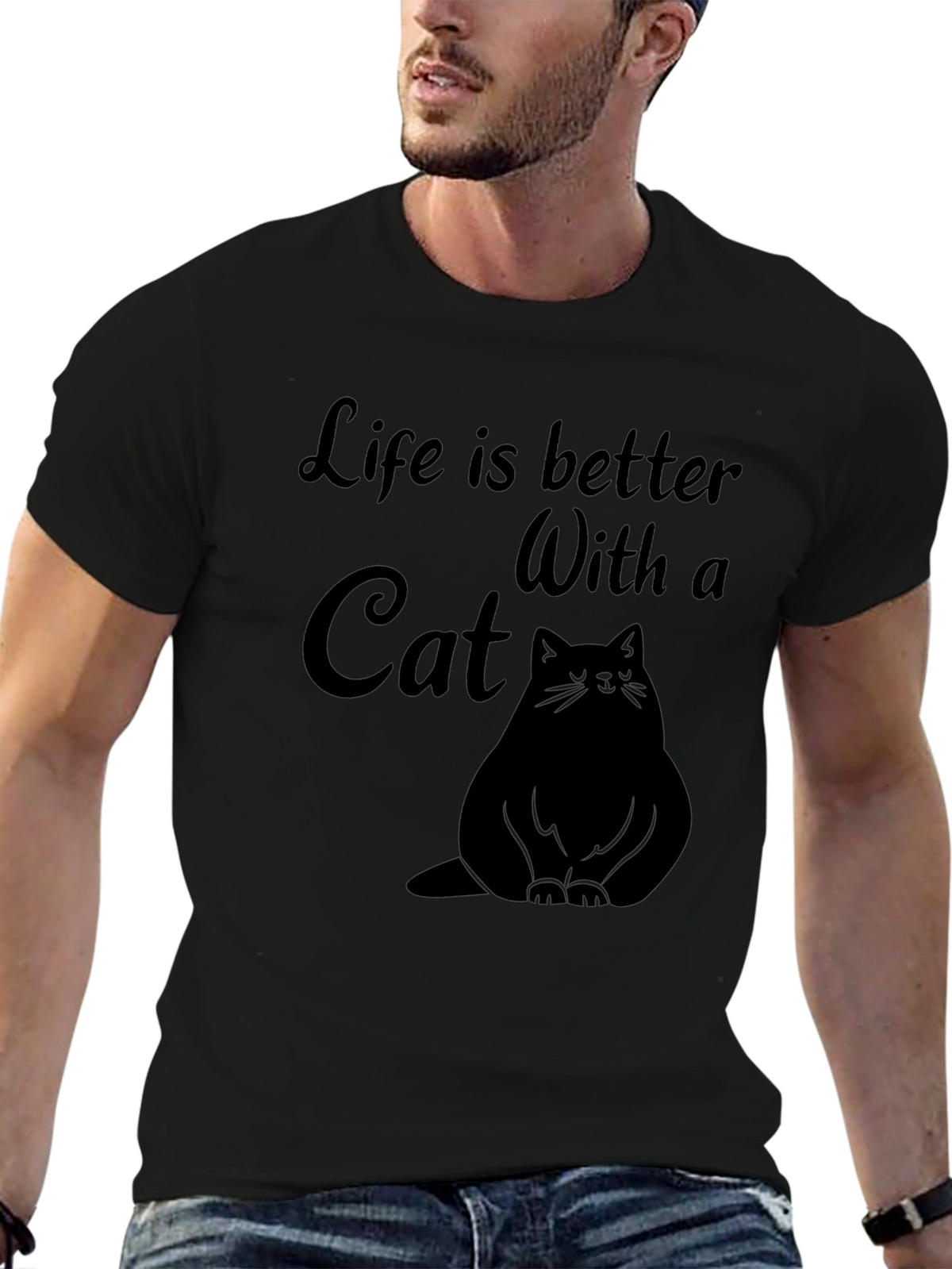 Life is Better With a Cat Graphic T-Shirt