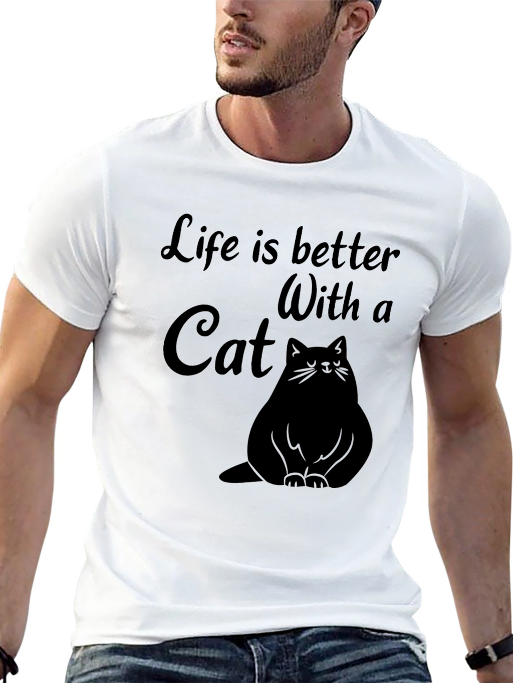 Life is Better With a Cat Graphic T-Shirt