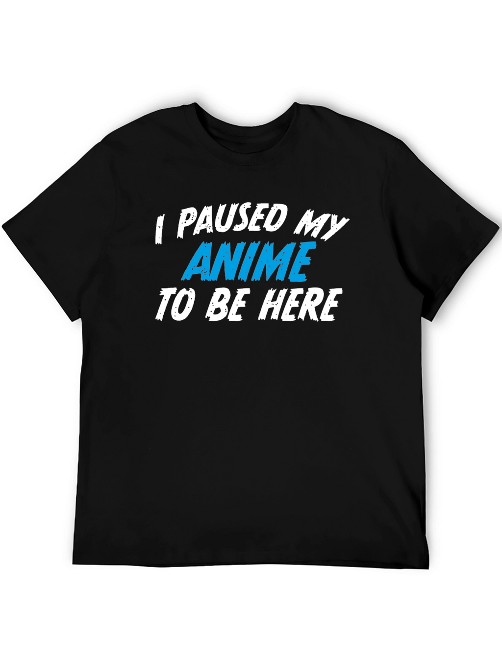 Anime Paused T-Shirt - Black Cotton Tee