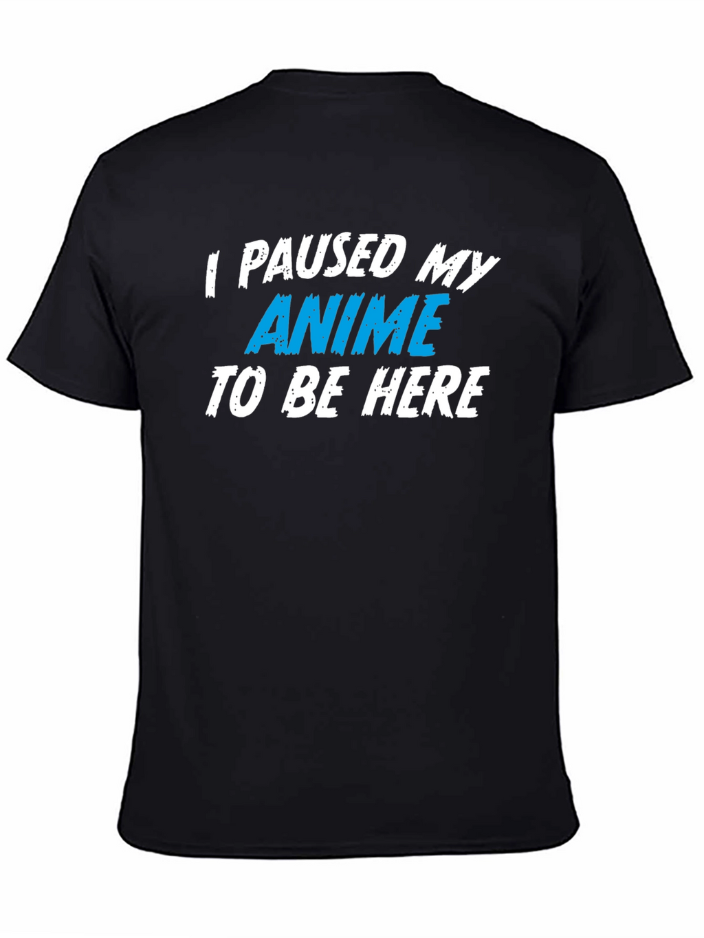 Anime Paused T-Shirt - Black Cotton Tee