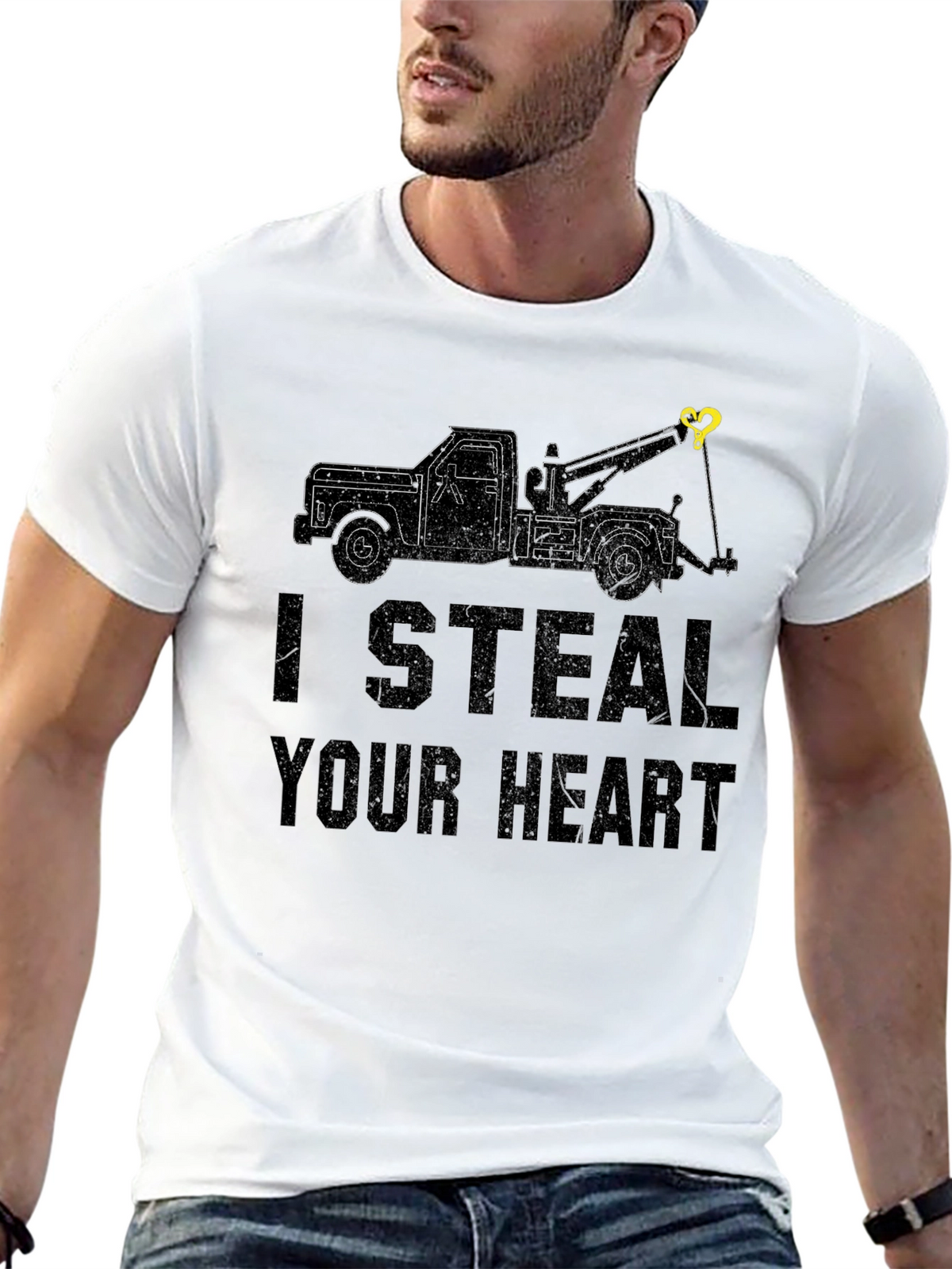 I Steal Your Heart Tow Truck Graphic Tee