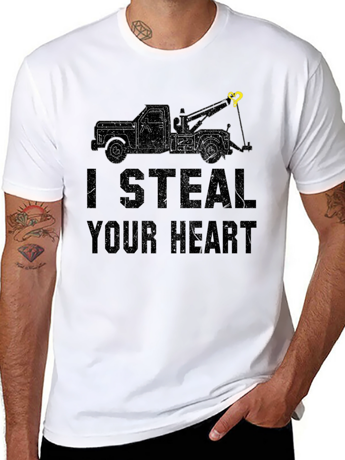 I Steal Your Heart Tow Truck Graphic Tee