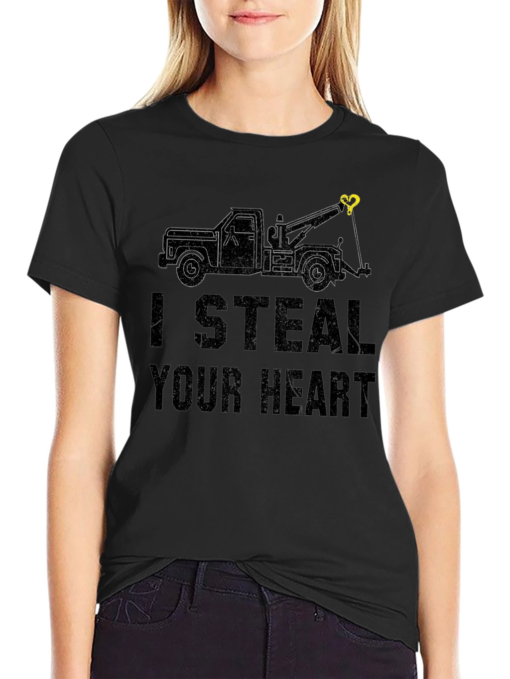 I Steal Your Heart Tow Truck Graphic Tee