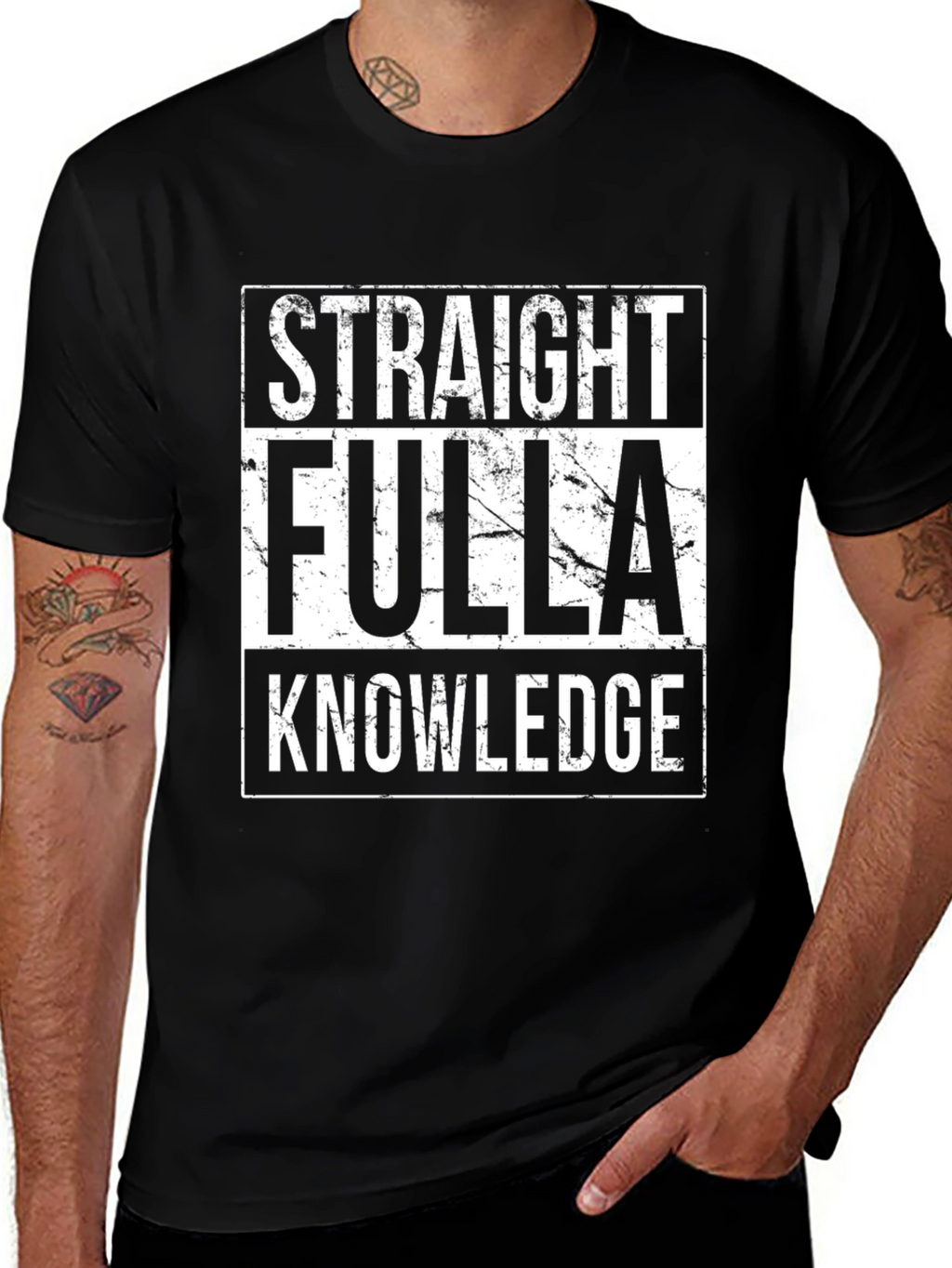 Straight Fulla Knowledge Tee - Graphic Print T-Shirt