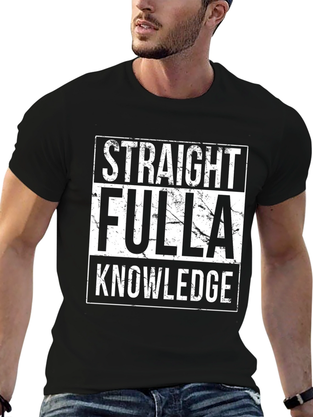 Straight Fulla Knowledge Tee - Graphic Print T-Shirt