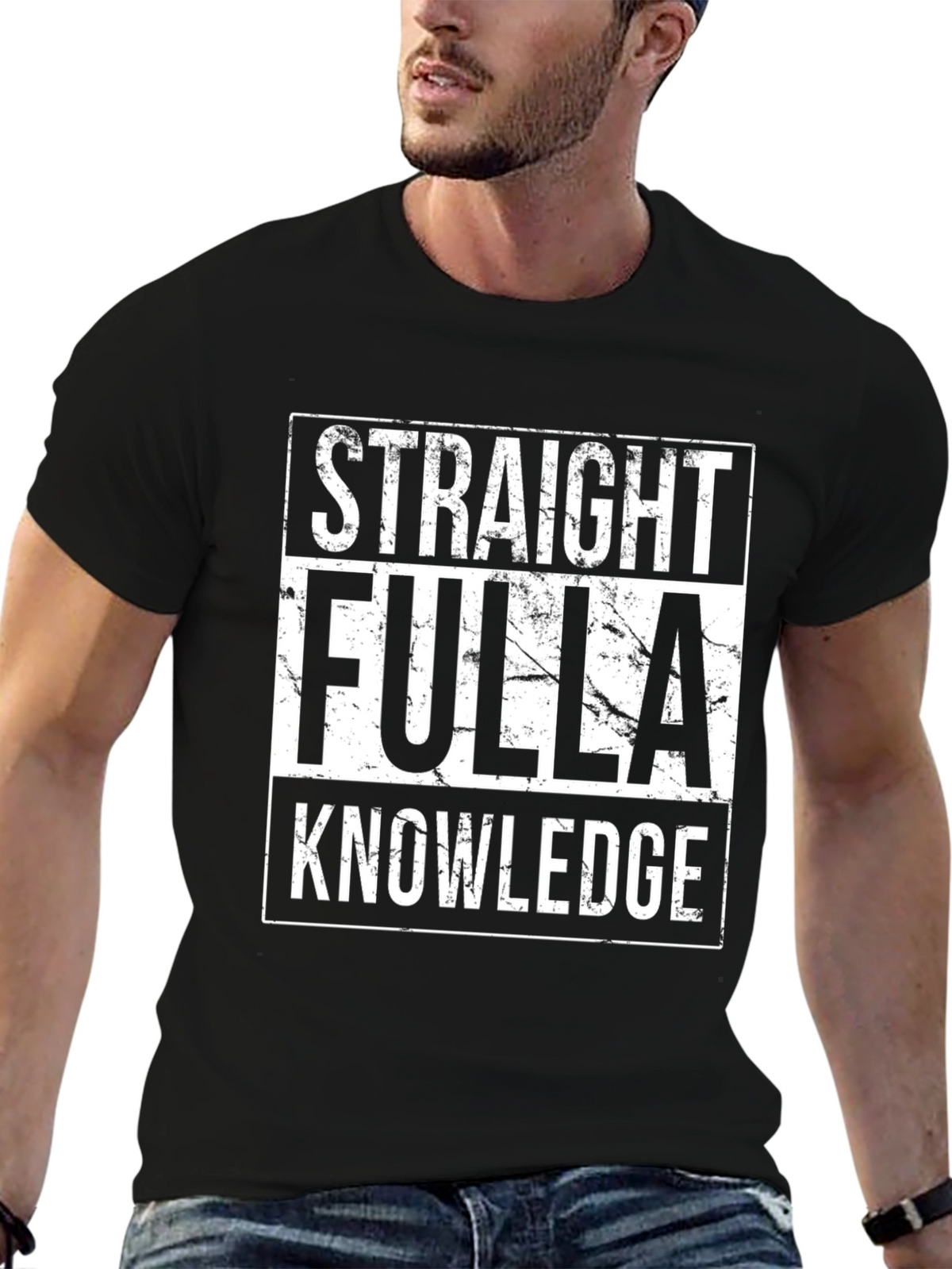 Straight Fulla Knowledge Tee - Graphic Print T-Shirt