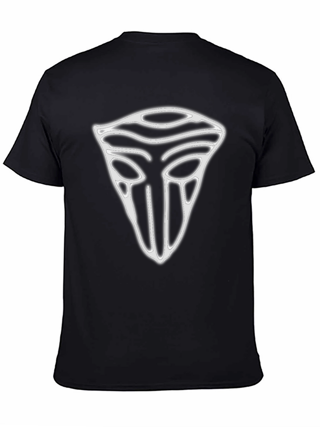 Geometric Mask Graphic T-Shirt - Black