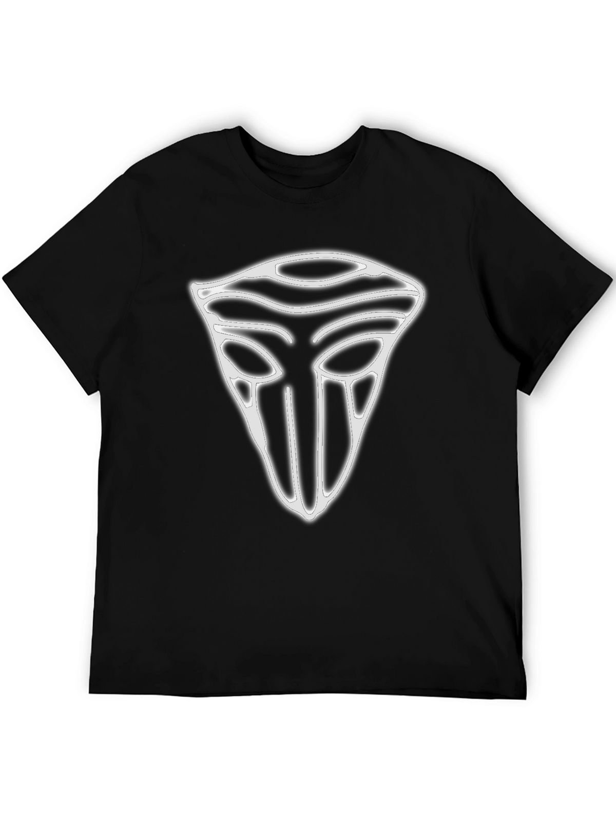 Geometric Mask Graphic T-Shirt - Black