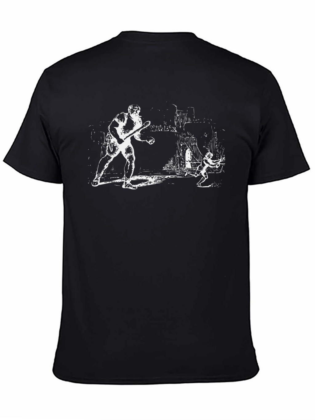 Black Graphic Tee: Chase Scene Design
