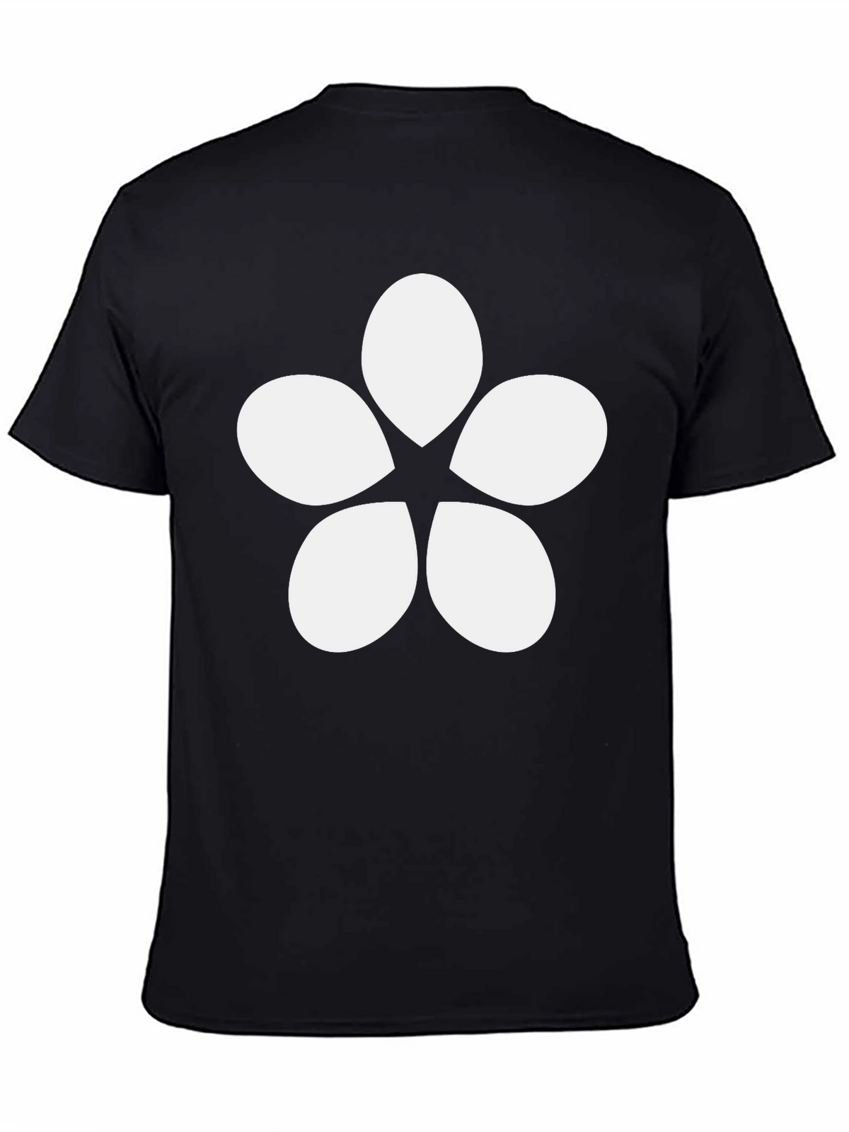 Minimalist Flower Graphic Tee - Black