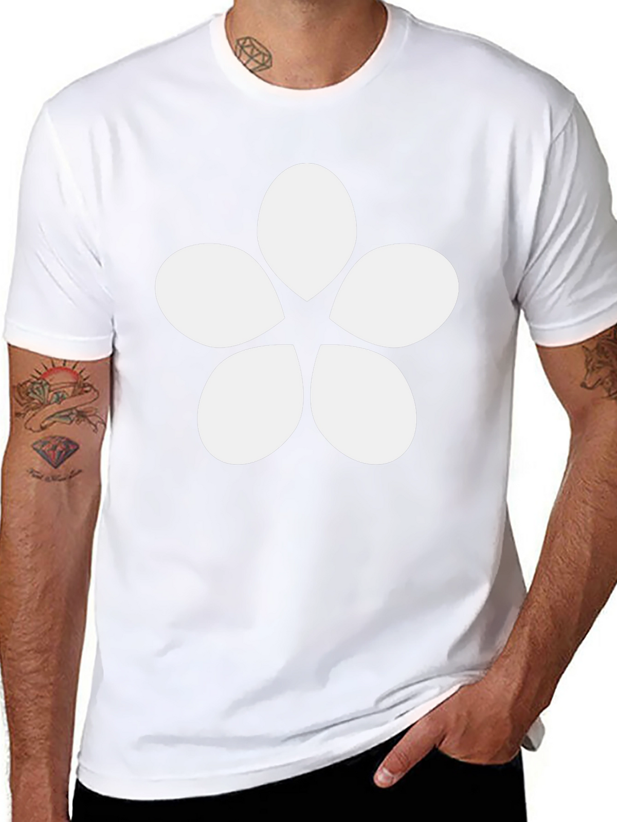 Minimalist Flower Graphic Tee - Black