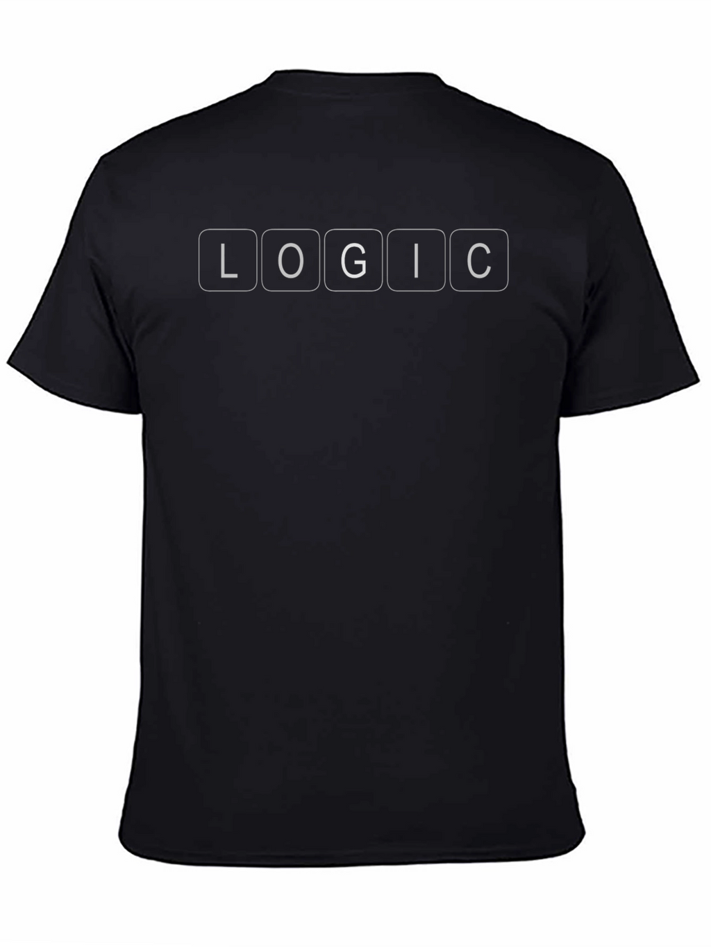 Logic Graphic Print Black Cotton T-Shirt