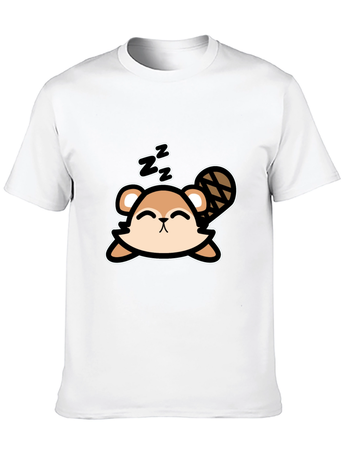 Cute Sleeping Beaver T-Shirt - Soft Cotton Tee