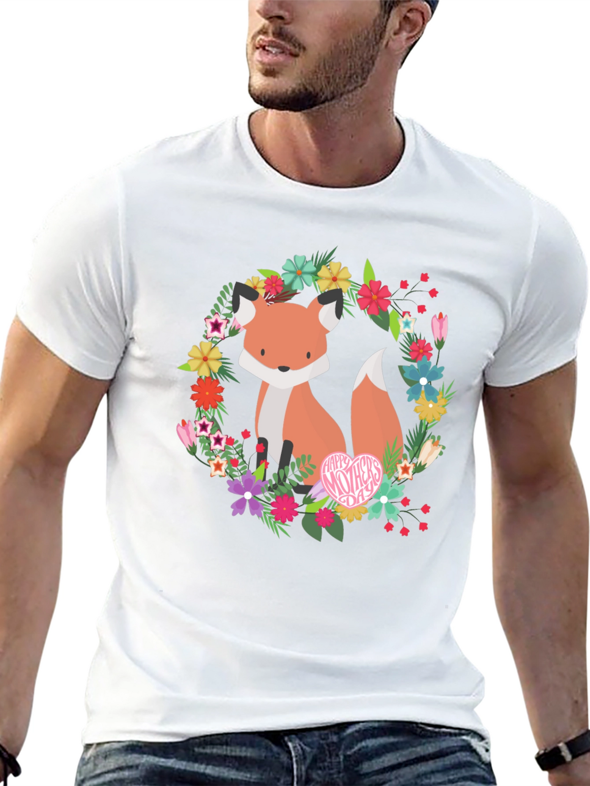 Floral Fox Graphic Tee - Mothers Day Gift