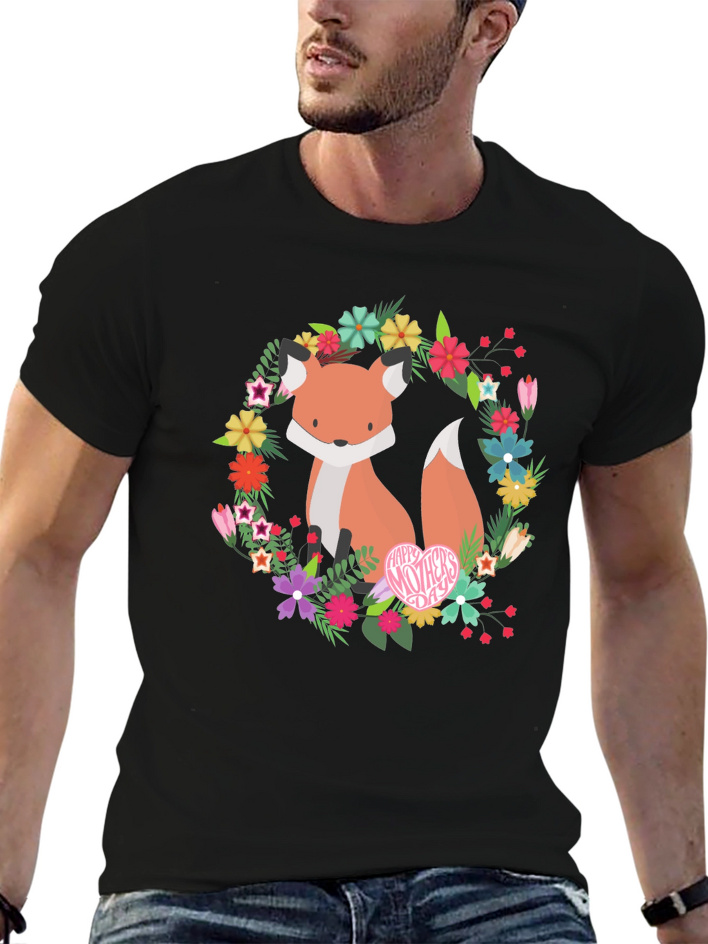 Floral Fox Graphic Tee - Mothers Day Gift