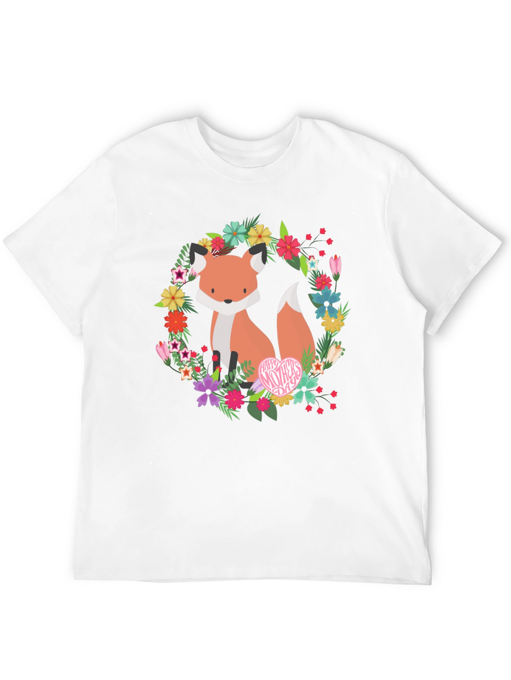 Floral Fox Graphic Tee - Mothers Day Gift