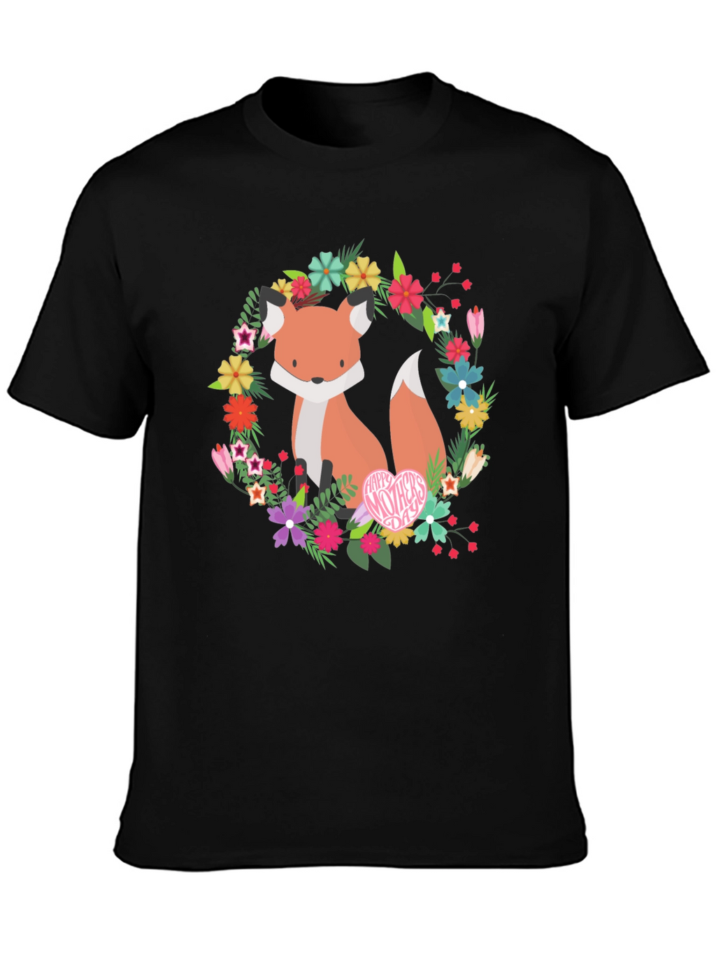 Floral Fox Graphic Tee - Mothers Day Gift
