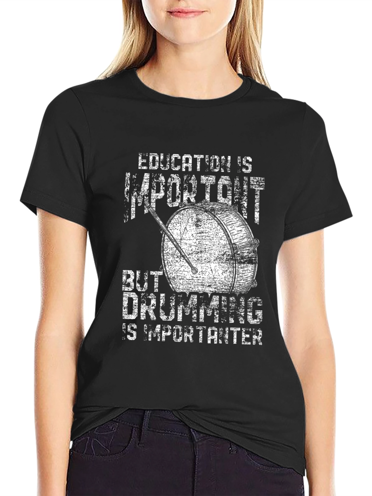 Funny Drummer T-Shirt - Education vs. Drumming