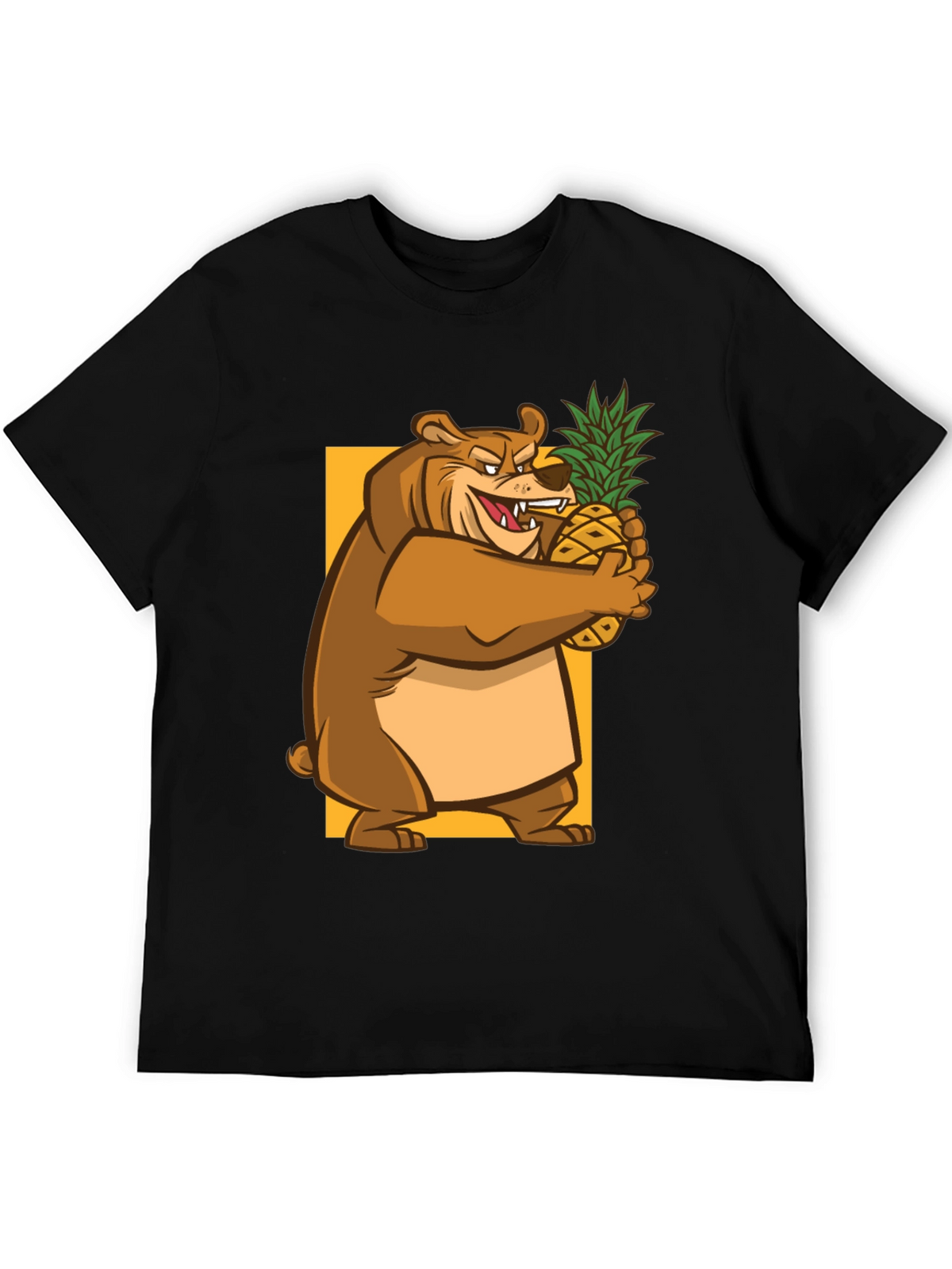Bear Hugging Pineapple Graphic T-Shirt