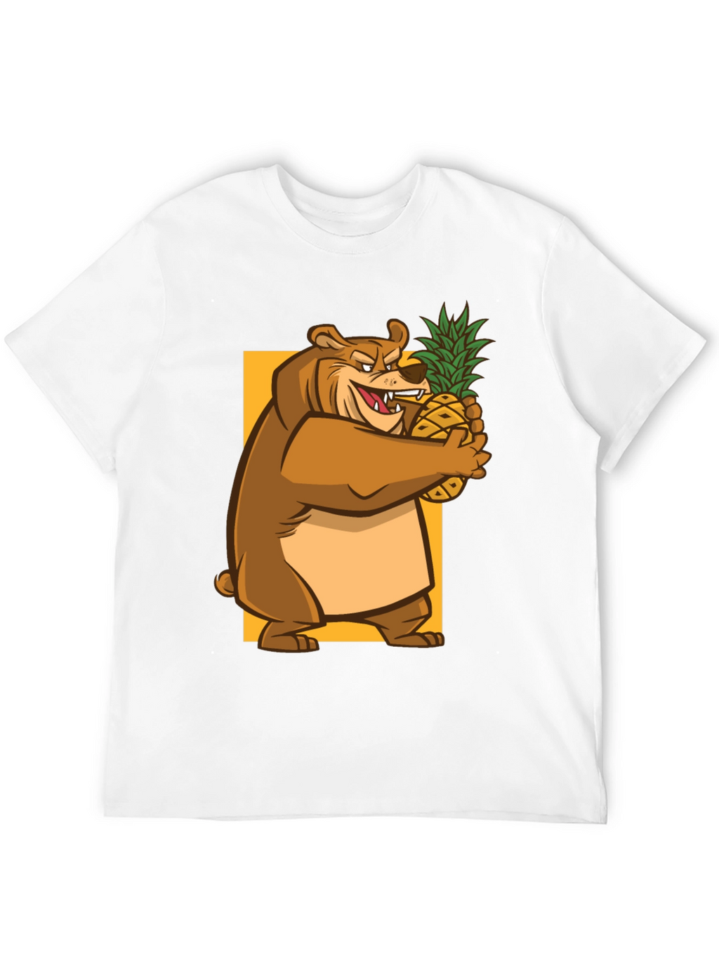 Bear Hugging Pineapple Graphic T-Shirt