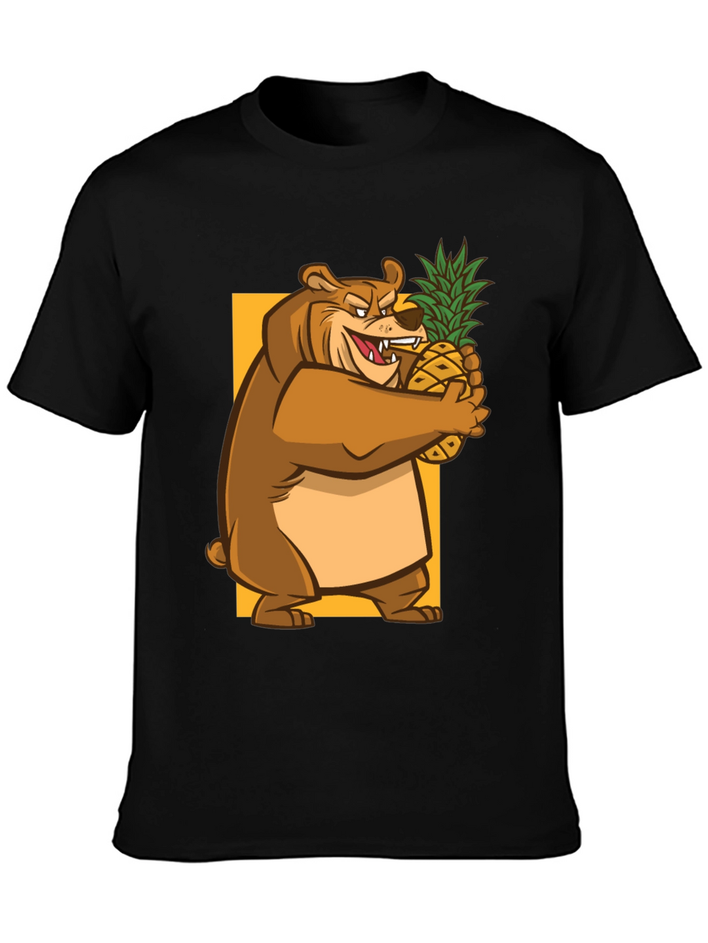 Bear Hugging Pineapple Graphic T-Shirt