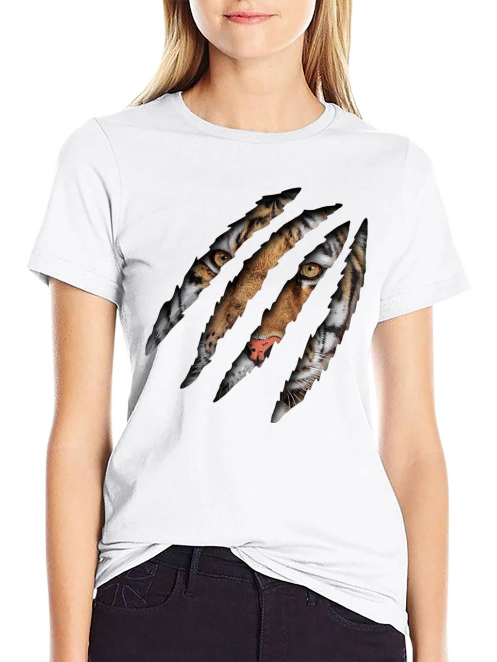 Tiger Claw Graphic Print Black T-Shirt