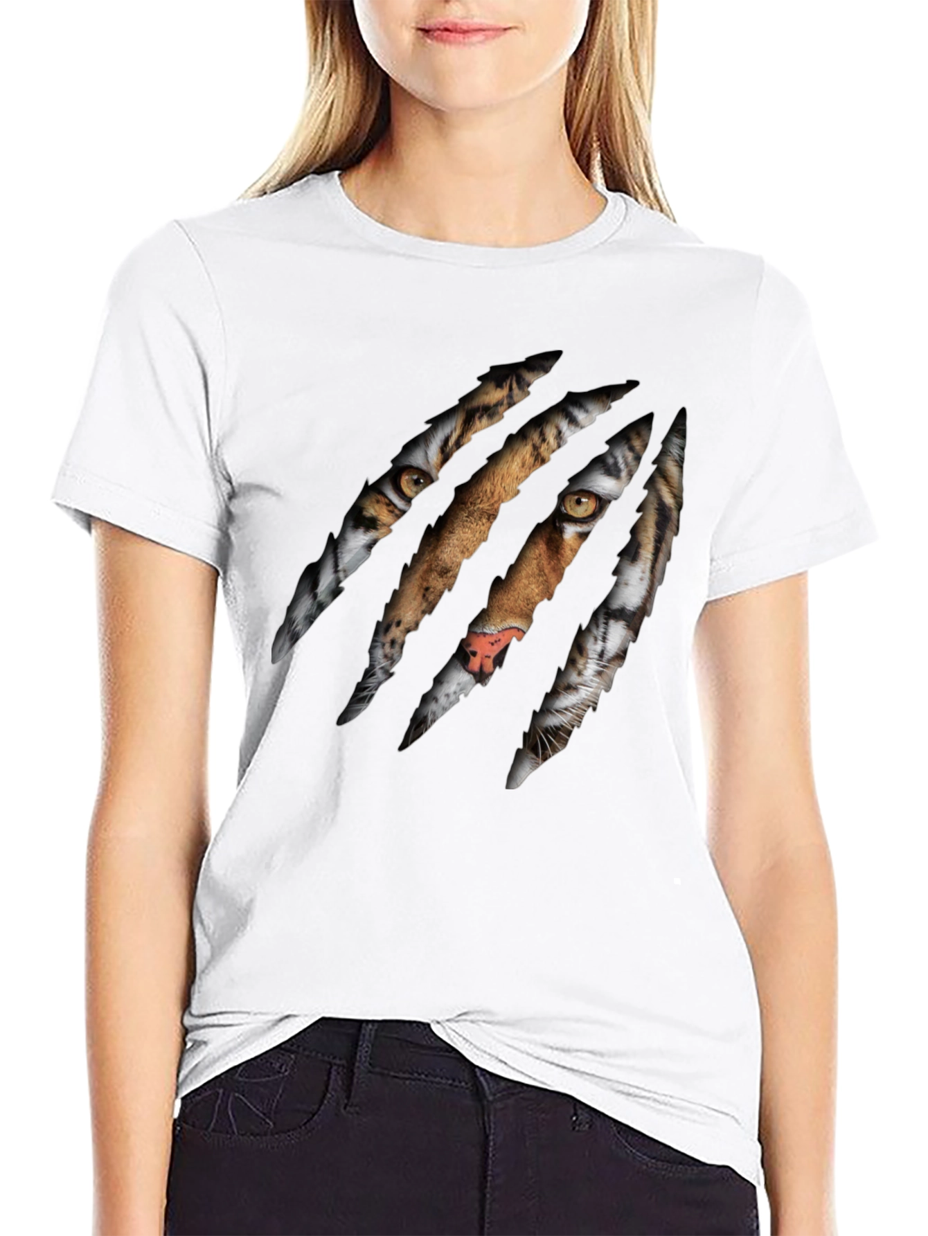 Tiger Claw Graphic Print Black T-Shirt