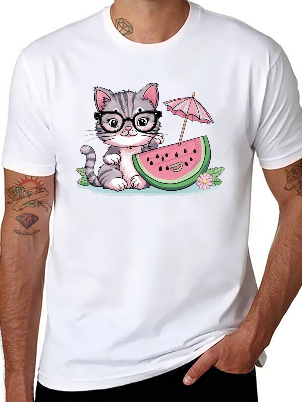 Cute Cat Watermelon T-Shirt