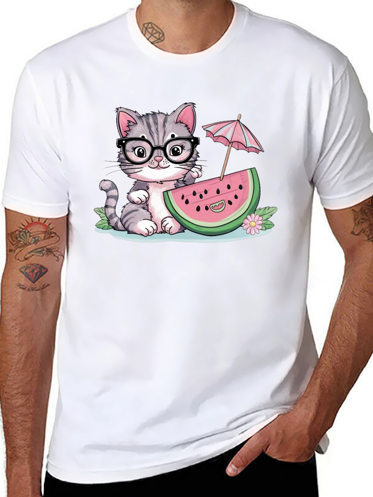 Cute Cat Watermelon T-Shirt