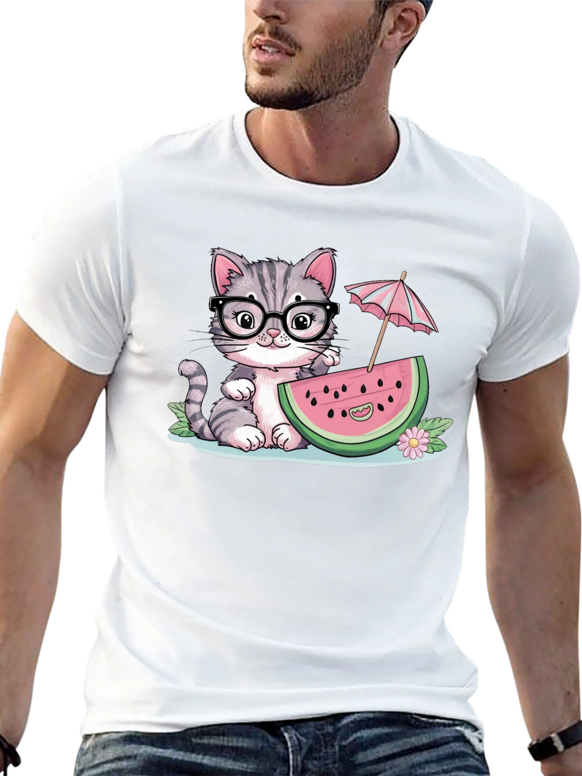 Cute Cat Watermelon T-Shirt
