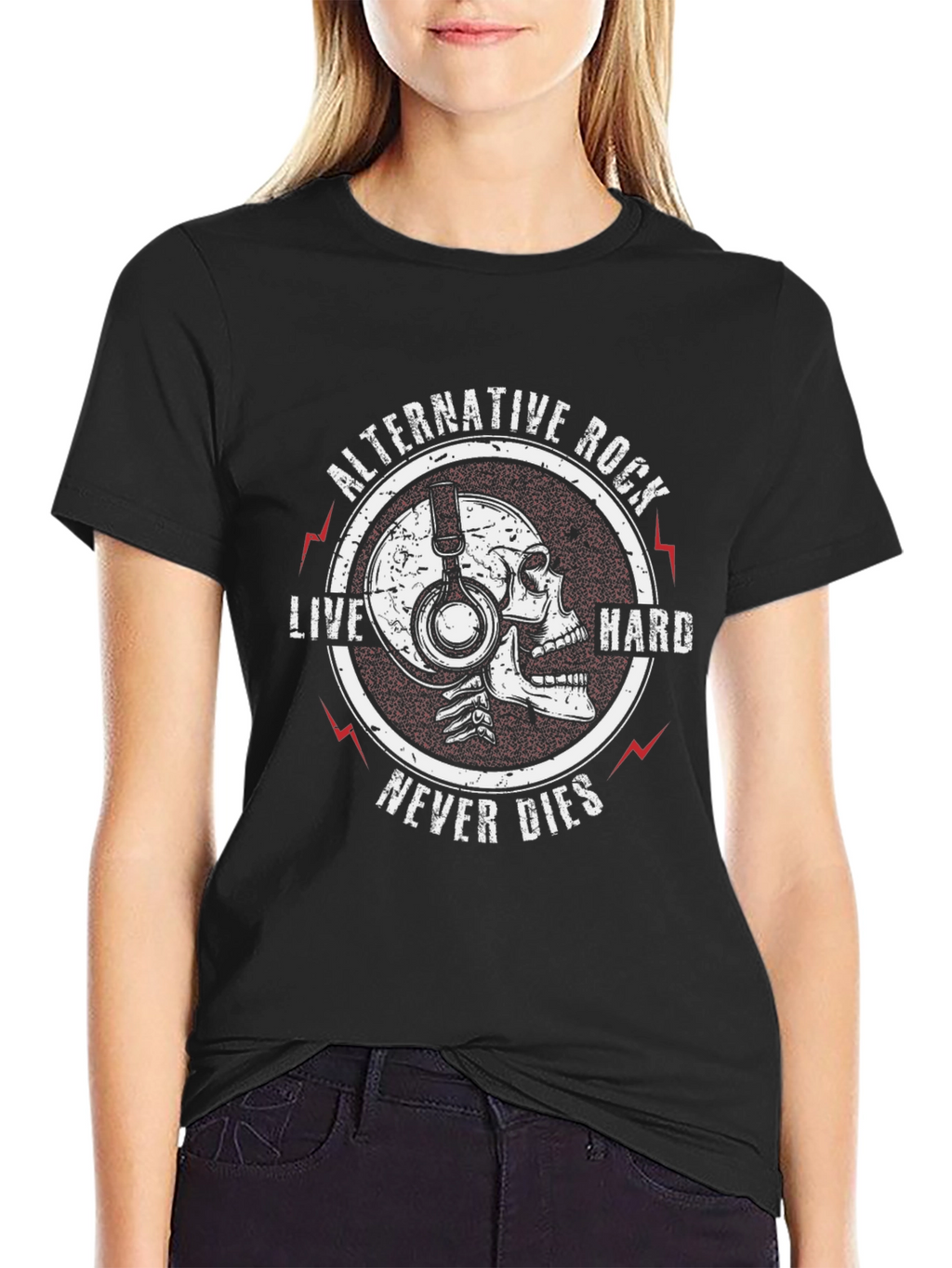 Alternative Rock Skull Graphic T-Shirt