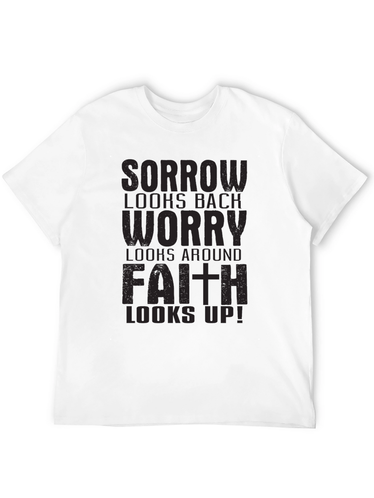 Faith Looks Up Black Graphic Tee
