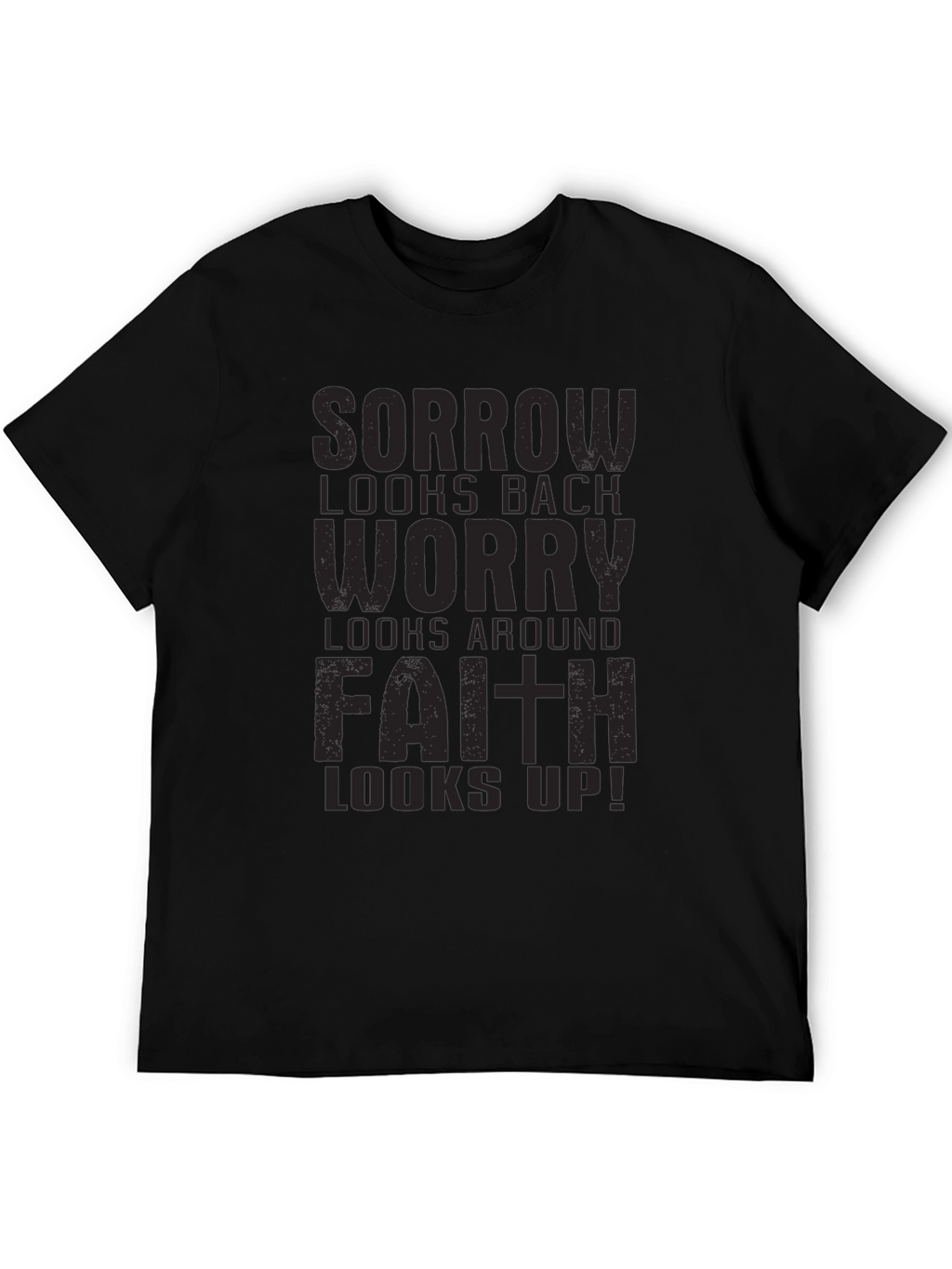 Faith Looks Up Black Graphic Tee