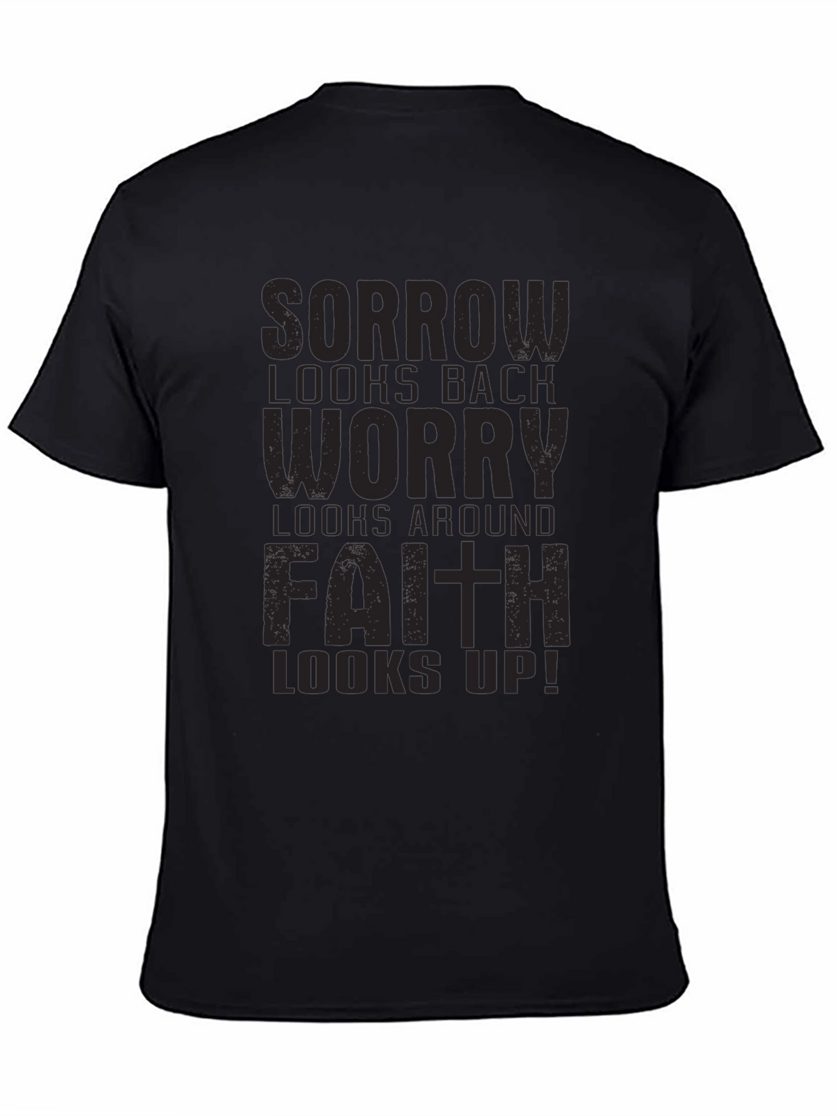Faith Looks Up Black Graphic Tee