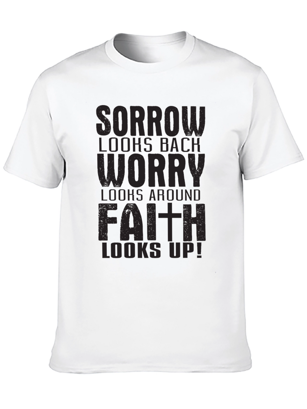 Faith Looks Up Black Graphic Tee