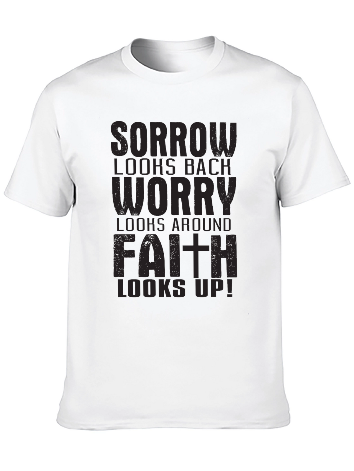 Faith Looks Up Black Graphic Tee