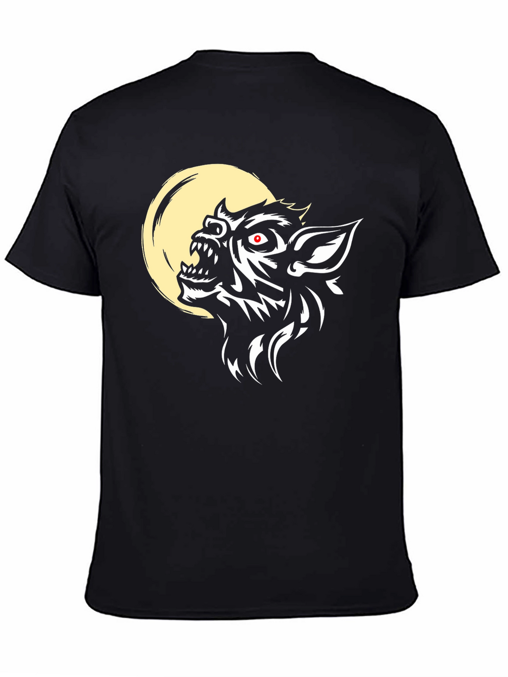 Werewolf Moon Graphic Tee - Black Cotton Blend